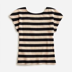 J. Crew Vintage Rib Cropped Scoopback Tee in Stripe